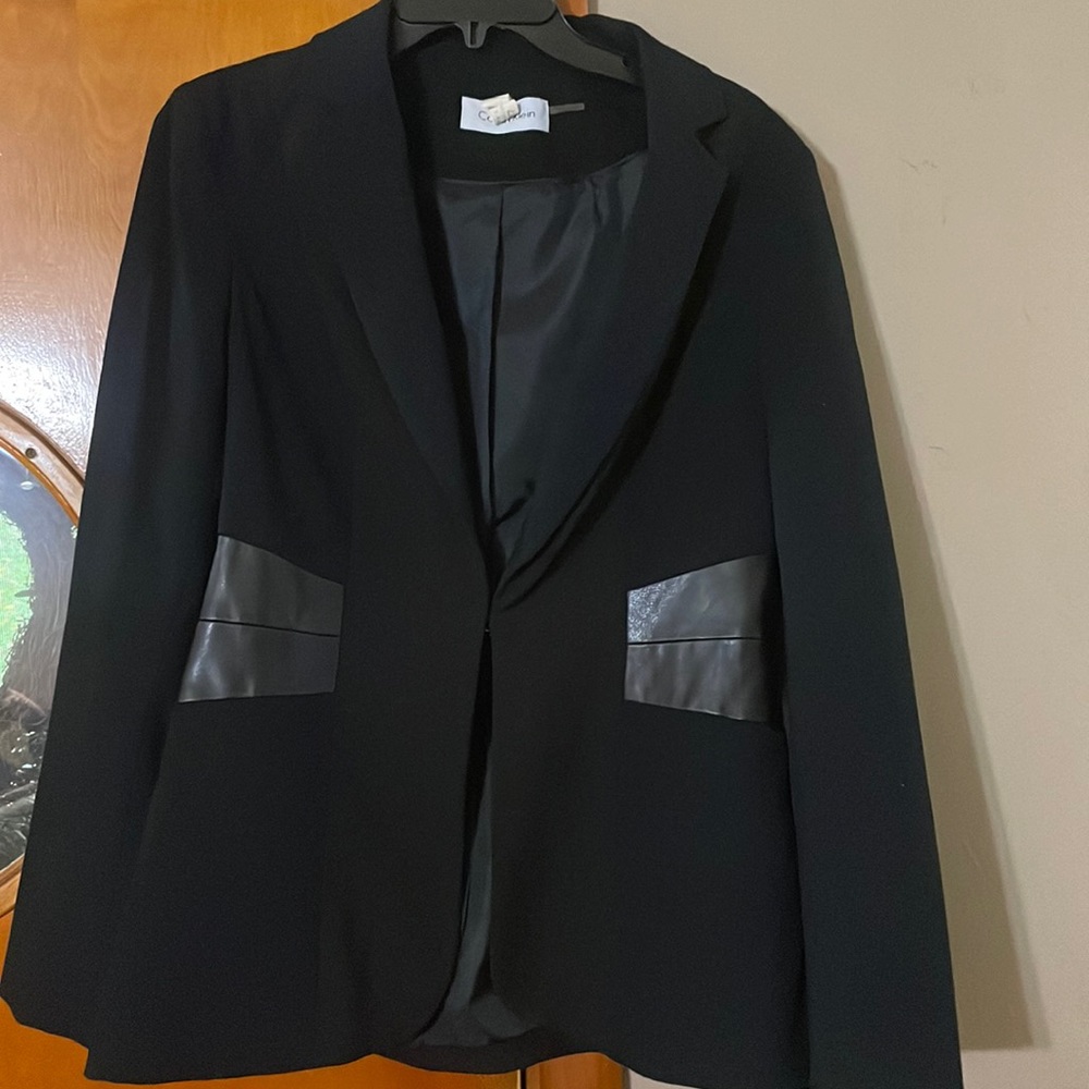 Calvin Klein Blazer with Faux leather detailing